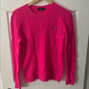Polo Ralph Lauren Pink Crew Neck Cable Knit Sweater